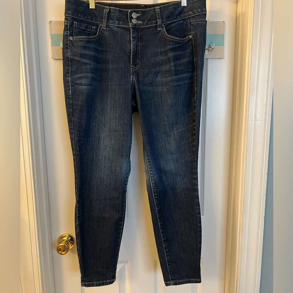 Lane Bryant Dark Blue High Rise Skinny Jeans w/Tighter Tummy Sz 14S